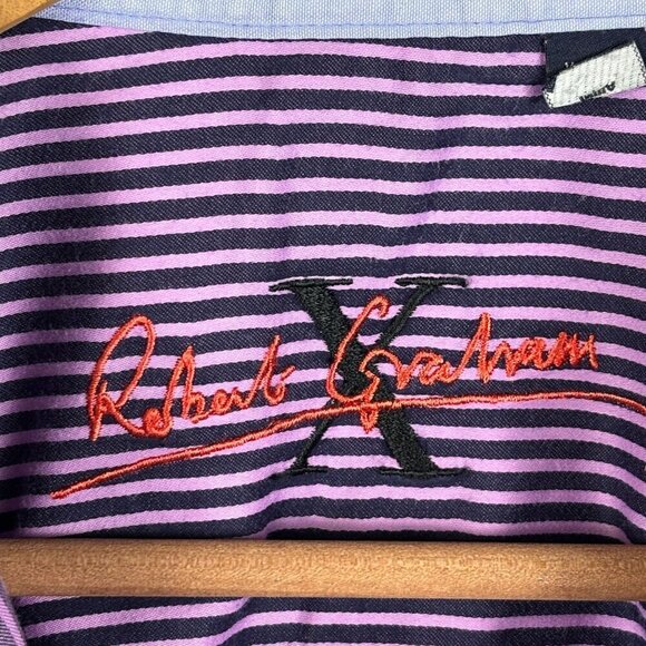 Robert Graham Men's Long Sleeve Button up Shirt 100% Cotton XL Contrasting cuff - Picture 2 of 14